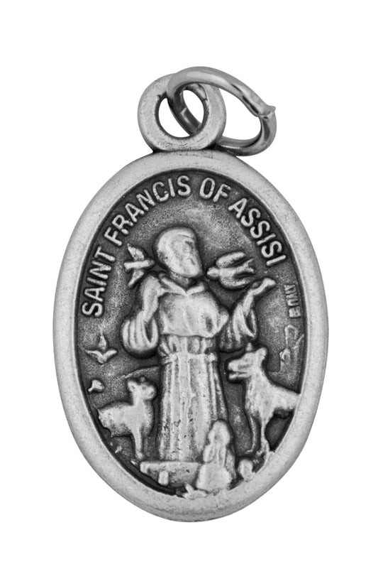 1" Traditional Saint Medals (oval st francis pet medal)