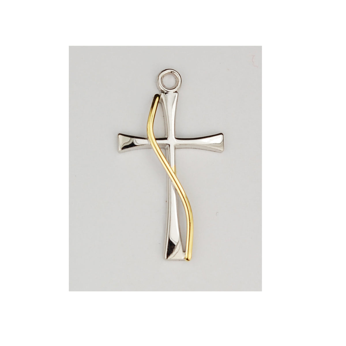 Sterling Two-Tone Cross Pendant Boxed