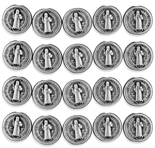 10mm Bulk Saint Benedict Medal Rosary Beads - Pack of 25