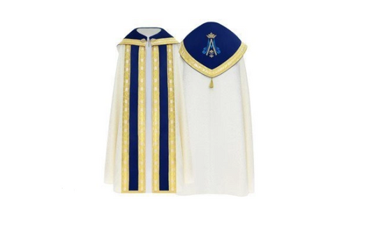 Cream/Blue Gothic Cope with Matching Stole