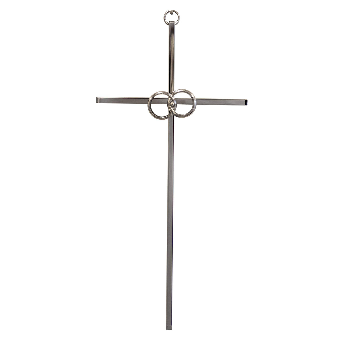 10" Wall Cross | Great Gift for Baptism, First Communion, Confirmation, Weddings | Simple Christian Home Décor | Made in the USA (Silver-tone Wedding