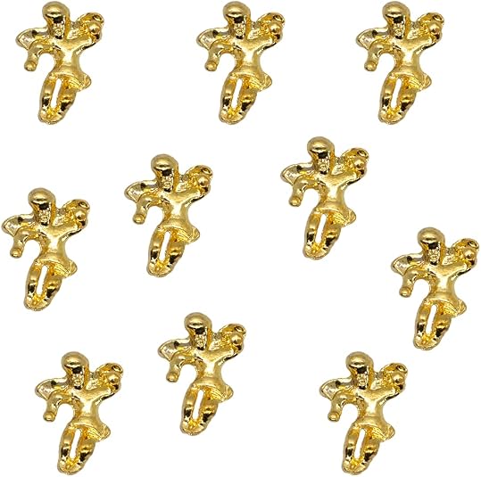 10 Pack of Guardian Angel Pins | Gold-Tone Metal | Cute Design | Great Christian Gift or Favor | Lovely Spiritual Accessory for Collar, Lapel. Scarf, or Bag