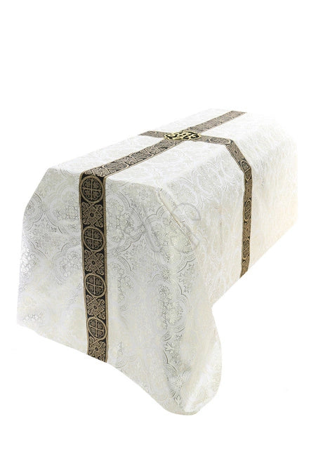 White Designed Funeral Pall with Matching Stole