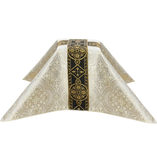Cream/Black Designed Funeral Urn Pall