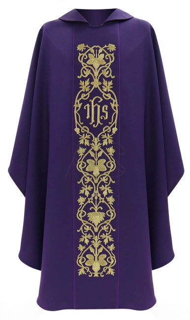 Dark Purple/Gold Gothic Chasuble With Lining