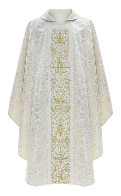 Cream/Gold Gothic Chasuble With Lining