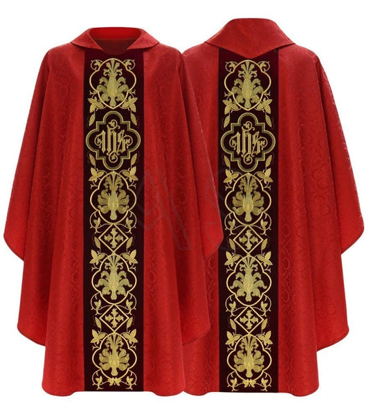 Red/Black Gothic Chasuble With Matching Stole