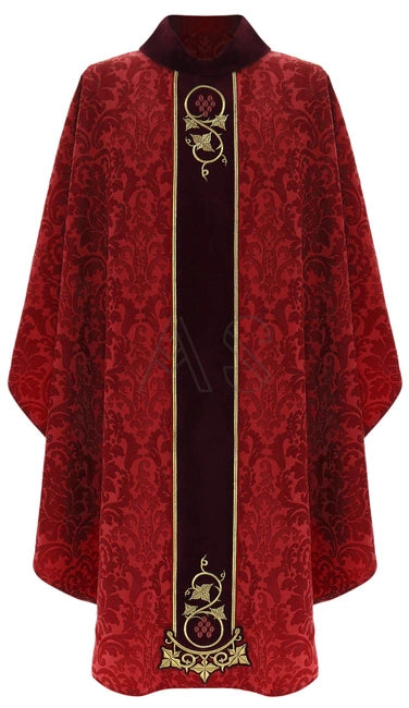 Dark Red/Lining Gothic Chasuble "Crucifixion of Jesus"
