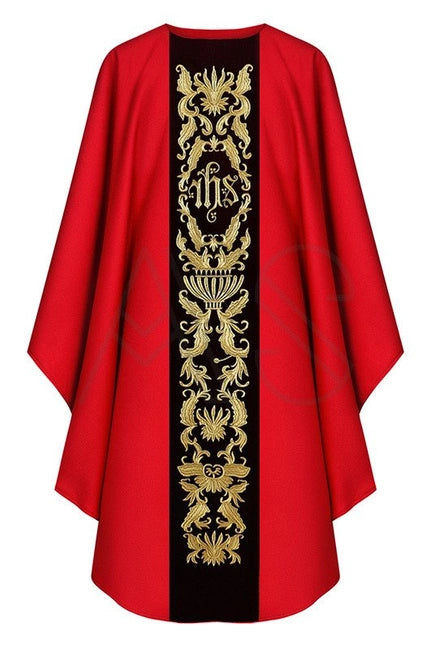 Red Gothic Chasuble With Matching Stole
