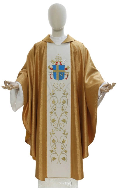 Gold Gothic Chasuble "John Paul 11's Coat of Arms"