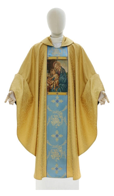 Gold/Blue Gothic Chasuble "Mary with Jesus"