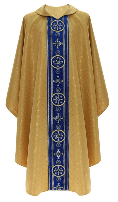Gold/Dark Blue Marian Gothic Chasuble