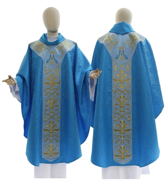 Blue Marian Gothic Chasuble