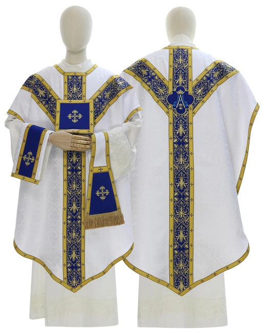 Blue and White Pugin Style Chasuble