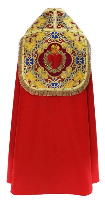 Red Roman cope "Heart of Jesus"