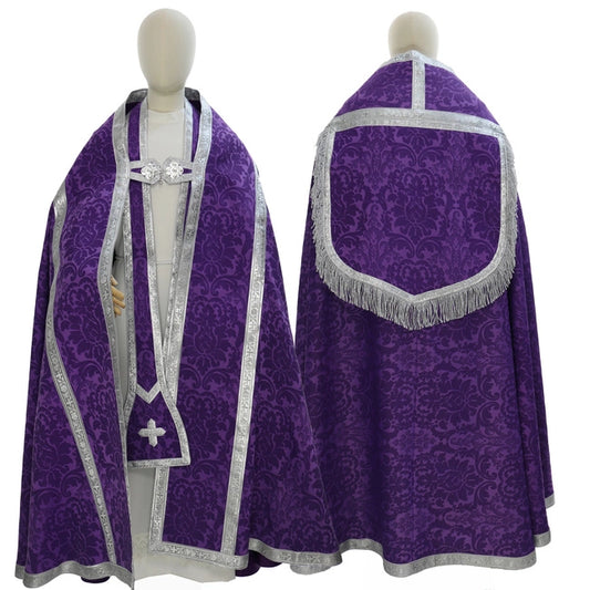 Purple/Silver Roman Cope