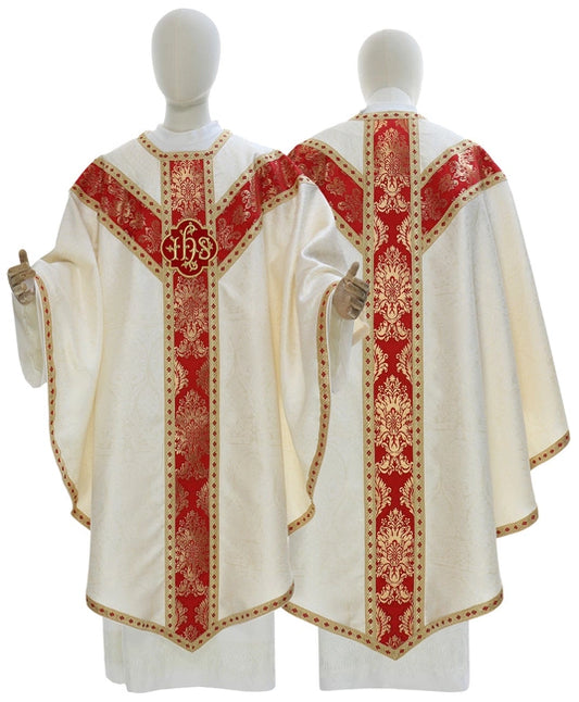 Cream/Red Semi Gothic Chasuble