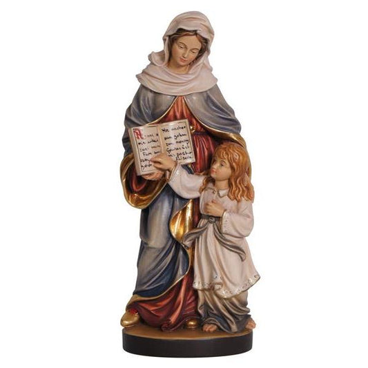 St. Anne Painted Wood Statue - 6 Inches