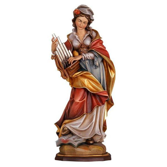 St. Cecilia Painted Wood Made in Statue - 24 Inches