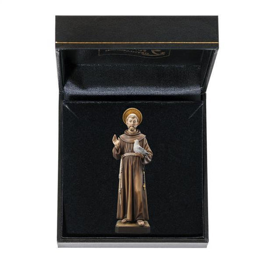 St. Francis with Case Painted - Made in Italy - 3 Inches