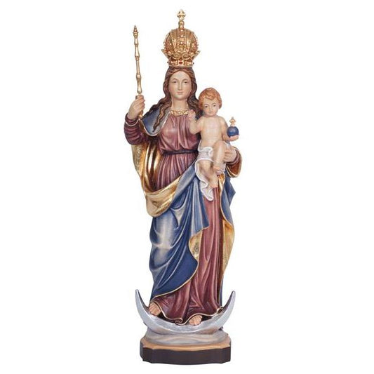 Madonna dei Miracoli Painted Wood Statue - 25 Inches