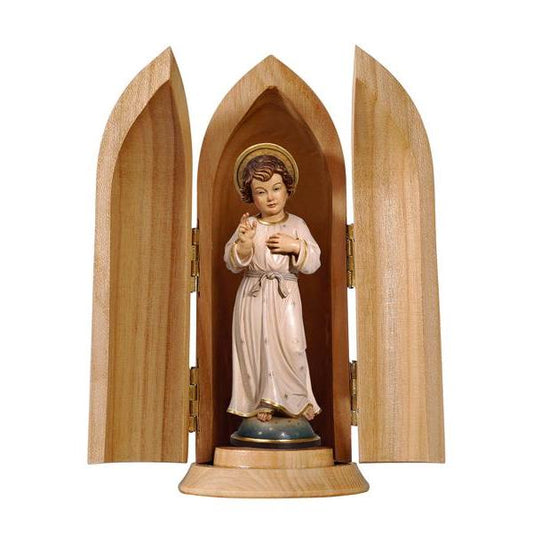Jesus - Child in Niche Painted Wood - 3 Inches