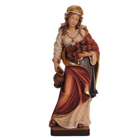St. Elizabeth Roses and Jug Painted Wood Made in Italy - 6 Inches