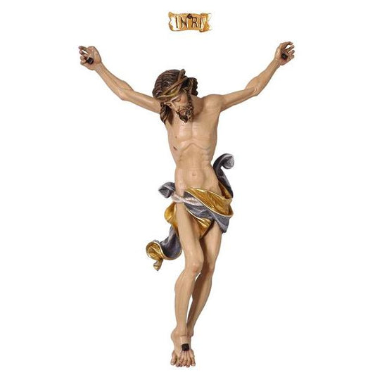 Corpus Leonardo Blue Painted Wood Cross - Made in Italy - 5"11