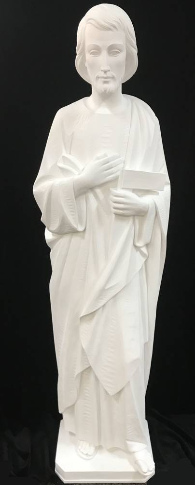 St. Joseph 5' Statue - White Marble Fiberglass | Made in Italy Demetz Art Studio