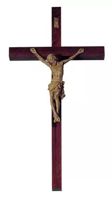 The Graceful Redemption Walnut Cross with Simulated Hand-Carved Corpus Deluxe Edition