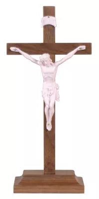 The Sacred Journey of the Divine Savior: Walnut Cross with Fontanini Antique Ivory Corpus, Embracing the Power of Christ’s Sacrifice and Resurrection