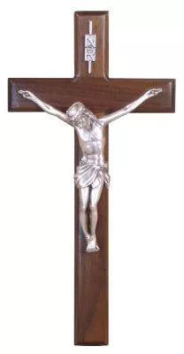 Deluxe Silvercrest Walnut Cross with Beveled Edge