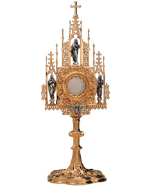 Rich Gothic Three Virtues Monstrance | 63,5 cm. High - 25" High