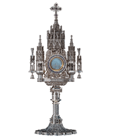 Gothic Monstrance | 30"| Amethyst & Cloisonné Embellishments
